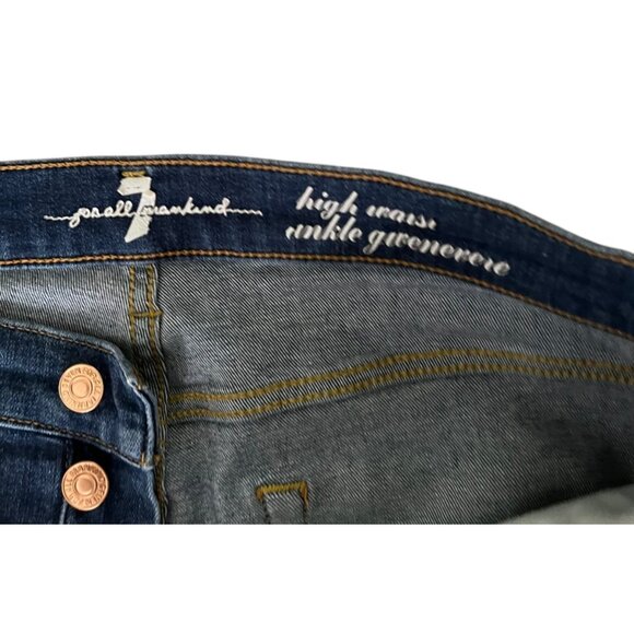 7 For All‎ Mankind High Waist Ankle Gwenevere Skinny Jeans Size 31 - Picture 4 of 10